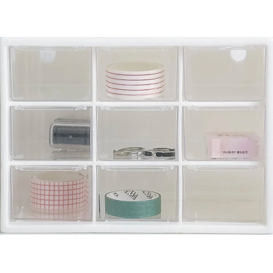 Transparent Clear 6-compartment Desktop Storage Box for Cosmetics, Stationery, Jewelry image