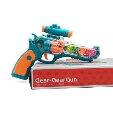 Transparent Electric Toy Gear Gun For Kids With Light and Sound (gun_gear_921b_ran) image