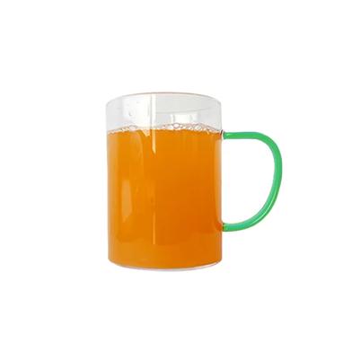 Transparent Glass Mug With Colored Handle Green image