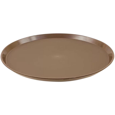 Tray Fiber Non-Slip S/S Ring Brown 11.0 Inch Round image