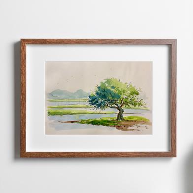 Tree Watercolor Painting - (16x13)inches image