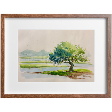 Tree Watercolor Painting - (16x13)inches image