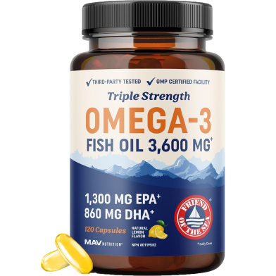 Triple Strength Omega 3 Fish Oil 3600 mg EPA and DHA 120 Capsules -523090578 image
