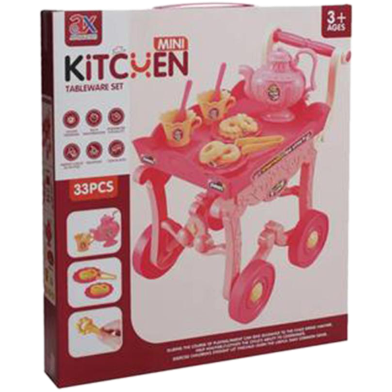 Trolley Tea Set Toy Mini Kitchen Tableware Pretend Play image