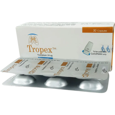 Tropex 18 mcg Inhalation Capsule-6's Strip image