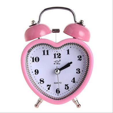Twin Bell Alarm Table Clock Love Retro Gonti Pink image