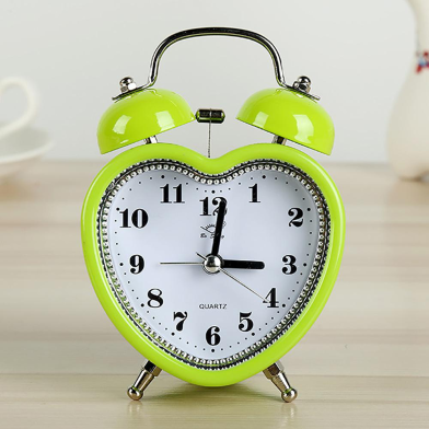 Twin Bell Alarm Table Clock Love Retro Gonti Green image