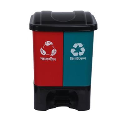 Twin Paddle Bin 15L - Red And Tulip Green image