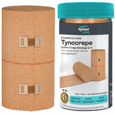 Tynor Tynocrepe cotton bandage, Beige, 6cm x 4m, 1 Unit image