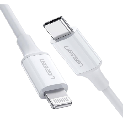 UGREEN 10493 USB-C to Lightning M/M Cable Rubber Shell 1m (White) image