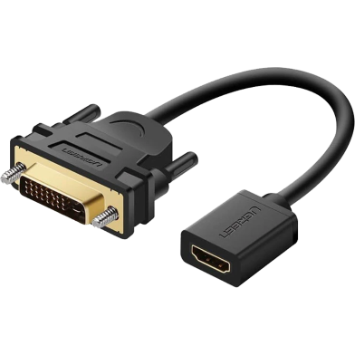 UGREEN 20118 DVI Male to HDMI Female Adapter Cable 22cm (Black) 20118 image