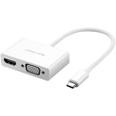UGREEN 30843 USB Type C to HDMI Plus VGA Converter (White) MM123 image
