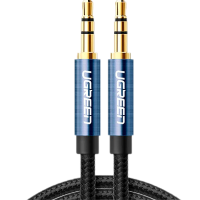 UGREEN 3.5mm Male to 3.5mm Male Cable Gold Plated Metal Case With Braid 2m (Blue) AV112 image