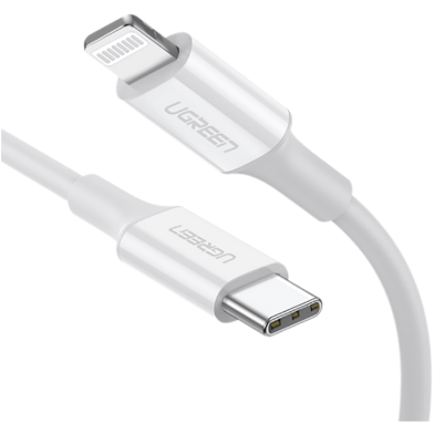 UGREEN 60749 USB-C to Lightning M/M Cable Rubber Shell 2m (White) image