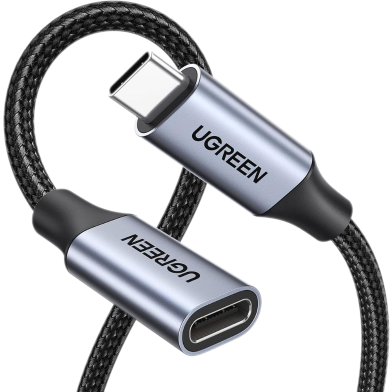 UGREEN 80810 USB-C Male to Female Gen2 5A Braided Cable 0.5m (Black)#US372 image