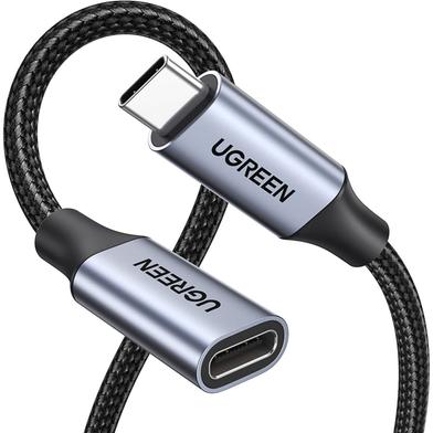 UGREEN 80810 USB-C Male to Female Gen2 5A Braided Cable 0.5m (Black)#US372 image