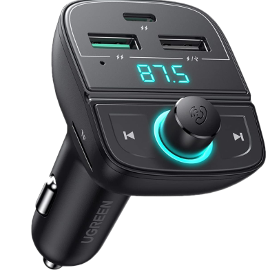 UGREEN 80910 Bluetooth Car Charger (5.0 PD QC3.0 USB Flash Drive TF) (Black) CD229 image