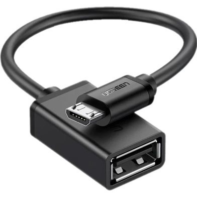 UGREEN US133(10396) Micro USB Male to USB-A Female Cable with OTG Nickel Plating 15cm (Black) image