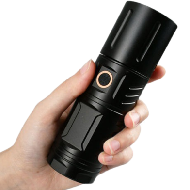 USB Rechargeable Emergency LED Torch – High Power Flashlight for Outdoor And Backup Use image