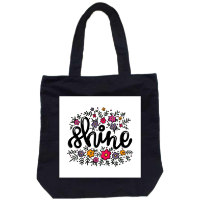 Unisex Top Handle Tote Canvas Bag With Zipper For Man And Women image