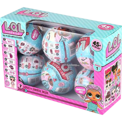 Ur 6Pcs L.Q L. Surprise Magic Eggs Doll Toy With Mix-and-Match Accessories Kids Toy image