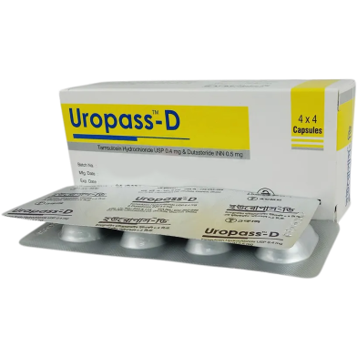 Uropass-D 0.4 mg Plus 0.5 mg Capsule – 4's Strip image