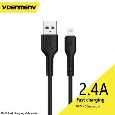 VDENMENV D42L Fast Charging 2.4A 1Meter Lightning Data Cable image
