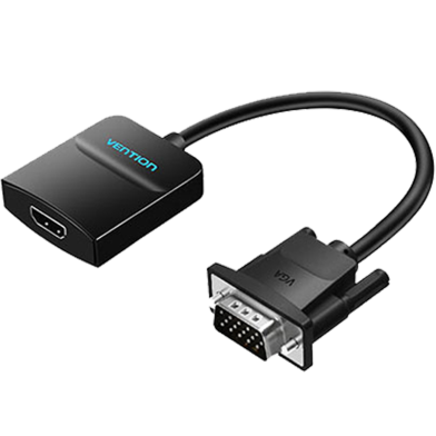 VENTION ACNBB VGA To HDMI Converter With Female Micro USB and Audio Port 0.15M Black image