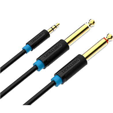 VENTION BACBI 3.5mm TRS Male to Dual 6.35mm Male Audio Cable 3M Black image