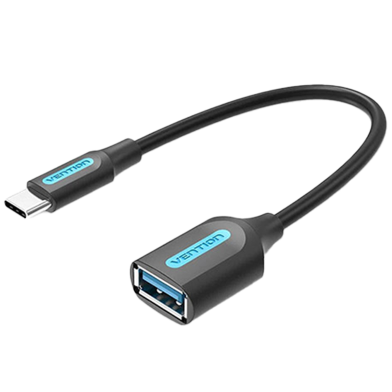 VENTION CCVBB USB 3.1(Gen 1) C Male To A Female OTG Cable 0.15M Black PVC Type image