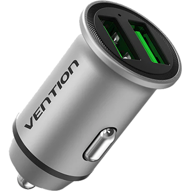 VENTION FFAH0 Two-Port USB A PLUS A(18/18) Car Charger Gray image