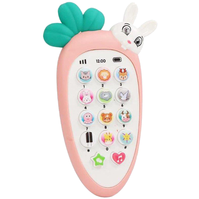 VGRASSP Radish Style Cute Rabbit Face Pretend Play Cell Phone Toy image