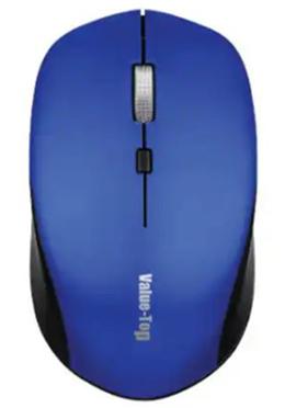 Value-Top VT-300W Metalic Scroll Wireless Optical Mouse with Battery (Blue Black) image