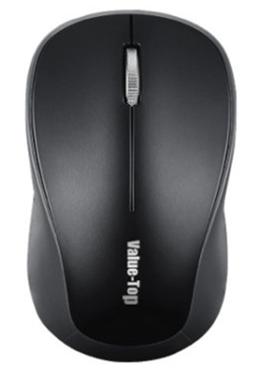 Value-Top VT-310W Metalic Scroll Wireless Optical Mouse with Battery (Black Gray) image