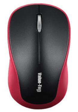 Value-Top VT-310W Metalic Scroll Wireless Optical Mouse with Battery (Black Red) image
