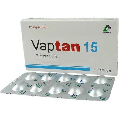 Vaptan 15 mg Tablet 10's Strip image
