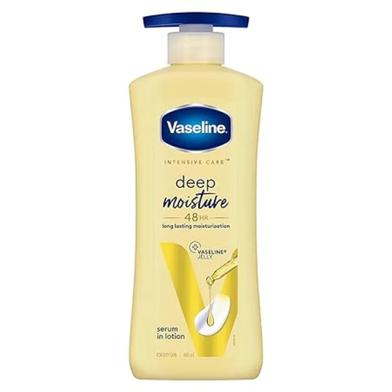 Vaseline Intensive Care, Deep Moisture Nourishing Body Lotion, for Radiant, Glowing Skin, with Glycerin, Non-Sticky, Fast Absorbing, Daily Moisturizer for Dry, Rough Skin, For Men and Women - 400ml image