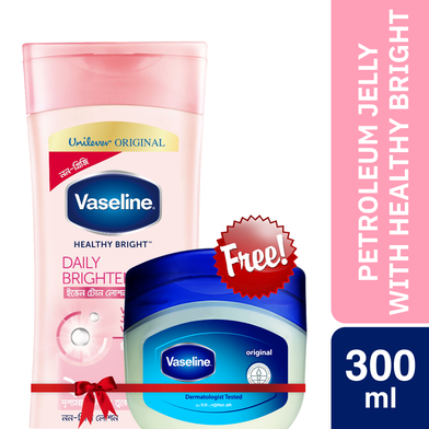 Buy Vaseline Lotion Healthy Bright 300ml Get Vaseline Petroleum Jelly FREE image