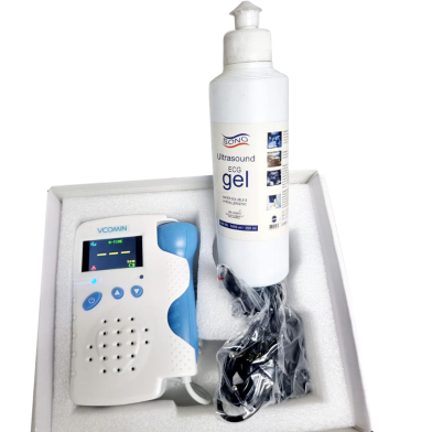 Vcomin Fetal Doppler Fetal Ultrasound Baby Heartbeat With 250ml Gel image