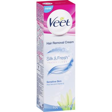 Veet Sensitive Skin Silk and F. Hair Removal Cream 100ml (UK) - 139700079 image