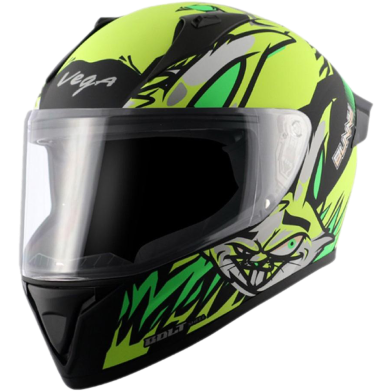 Vega Bolt Bunny Dull Black Neon Yellow Helmet image