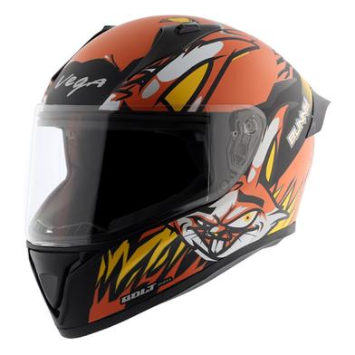 Vega Bolt Bunny Dull Black Orange Helmet image