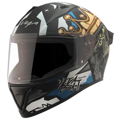 Vega Bolt Crown Men Dull Black Blue Helmet image