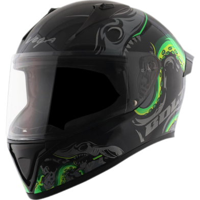 Vega Bolt Octopus Black Neon Green Helmet image