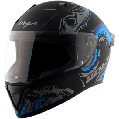 Vega Bolt Octopus Dull Black Blue Helmet image