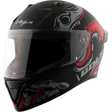 Vega Bolt Octopus Dull Black Red Helmet image