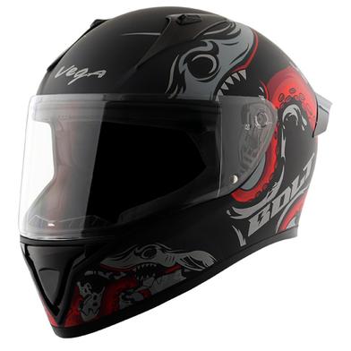 Vega Bolt Octopus Dull Black Red Helmet image