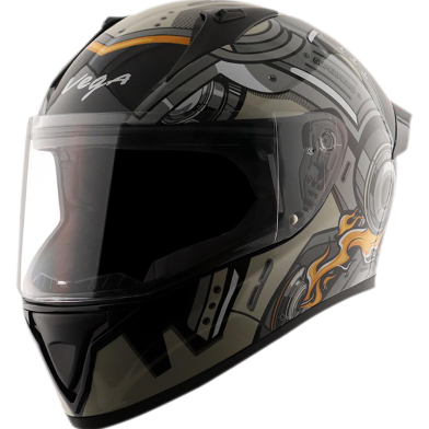 Vega Bolt Superhero Black Grey Helmet image