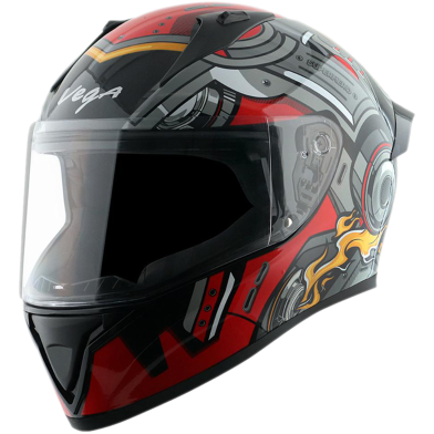 Vega Bolt Superhero Black Red Helmet image