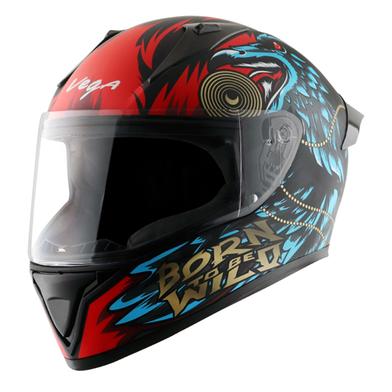Vega Bolt Wild Dull Black Blue Helmet image